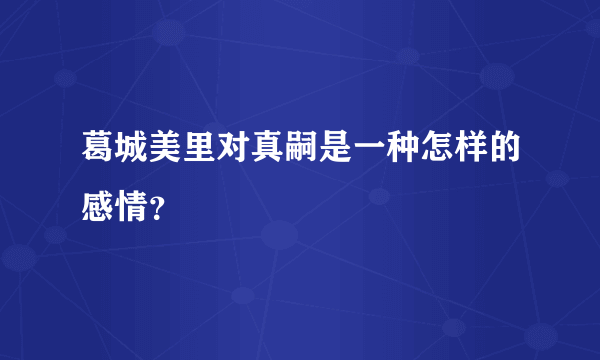 葛城美里对真嗣是一种怎样的感情？