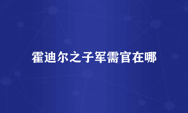 霍迪尔之子军需官在哪