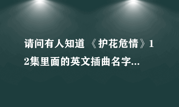 请问有人知道 《护花危情》12集里面的英文插曲名字吗？ 谢谢