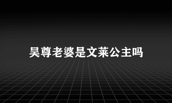 吴尊老婆是文莱公主吗