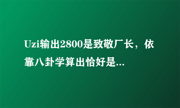 Uzi输出2800是致敬厂长，依靠八卦学算出恰好是4396，这忒玄乎了