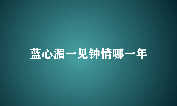 蓝心湄一见钟情哪一年