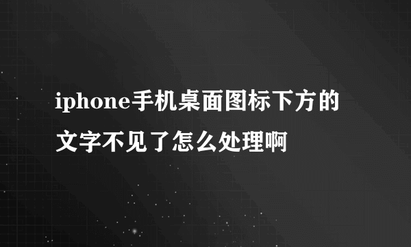 iphone手机桌面图标下方的文字不见了怎么处理啊