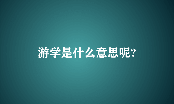 游学是什么意思呢?