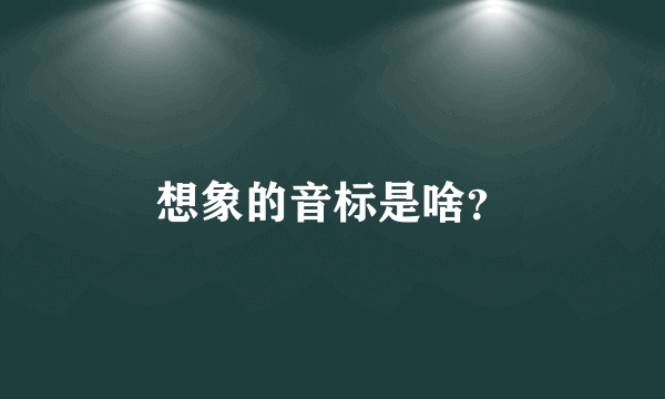 想象的音标是啥？