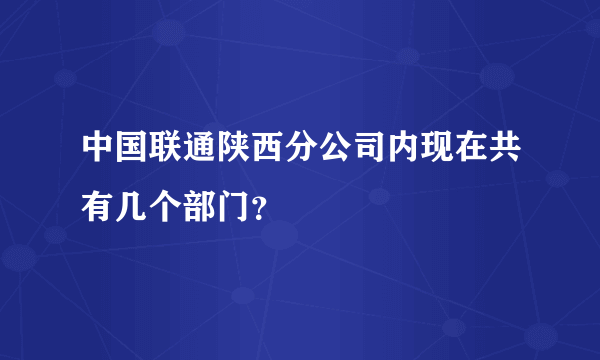 中国联通陕西分公司内现在共有几个部门？