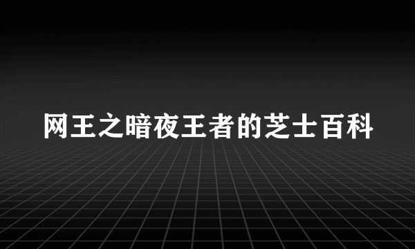 网王之暗夜王者的芝士百科