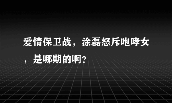 爱情保卫战，涂磊怒斥咆哮女，是哪期的啊？