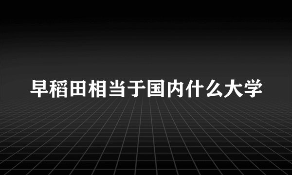 早稻田相当于国内什么大学