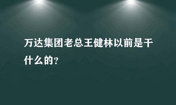 万达集团老总王健林以前是干什么的？