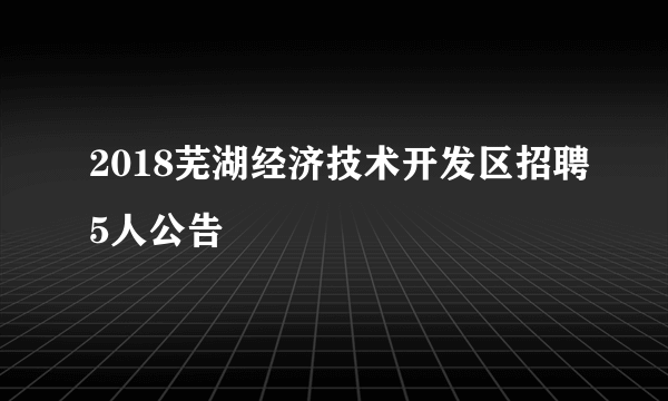 2018芜湖经济技术开发区招聘5人公告