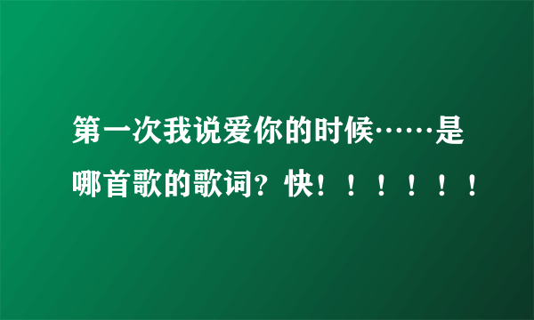 第一次我说爱你的时候……是哪首歌的歌词？快！！！！！！