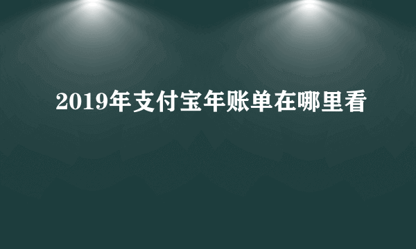 2019年支付宝年账单在哪里看