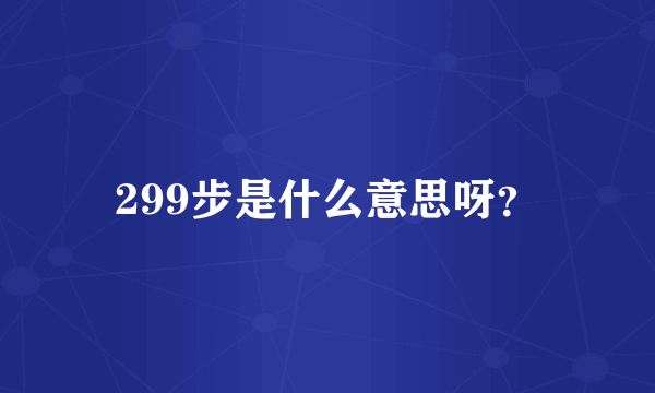 299步是什么意思呀？