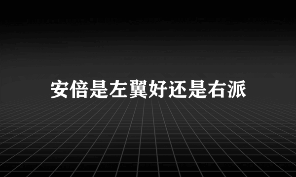 安倍是左翼好还是右派