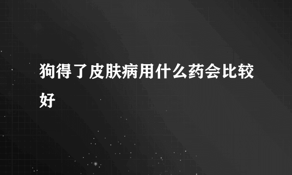 狗得了皮肤病用什么药会比较好