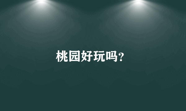 桃园好玩吗？