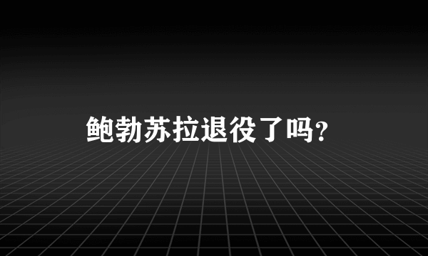 鲍勃苏拉退役了吗？