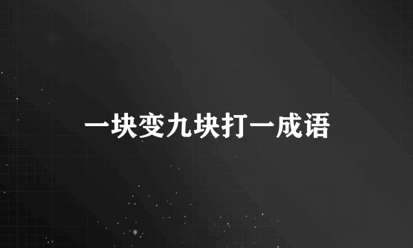 一块变九块打一成语