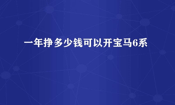 一年挣多少钱可以开宝马6系