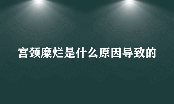 宫颈糜烂是什么原因导致的