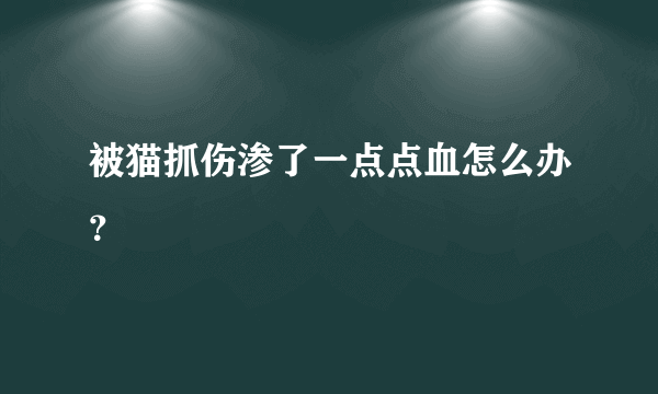 被猫抓伤渗了一点点血怎么办？