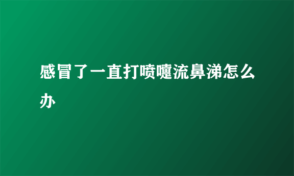 感冒了一直打喷嚏流鼻涕怎么办