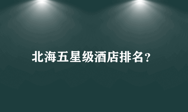 北海五星级酒店排名？