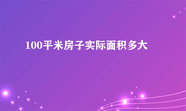 100平米房子实际面积多大