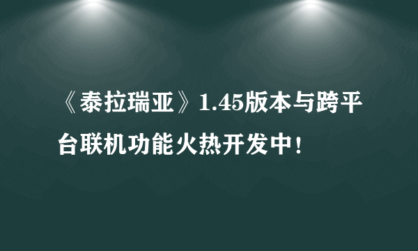 《泰拉瑞亚》1.45版本与跨平台联机功能火热开发中！