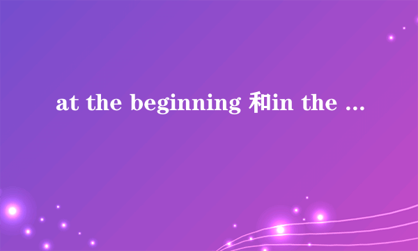 at the beginning 和in the beginning 有什么区别