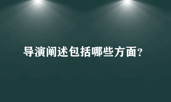 导演阐述包括哪些方面？