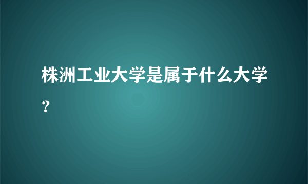 株洲工业大学是属于什么大学？