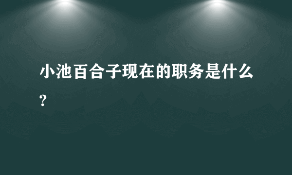 小池百合子现在的职务是什么?