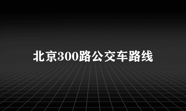 北京300路公交车路线