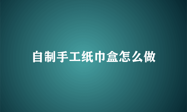 自制手工纸巾盒怎么做