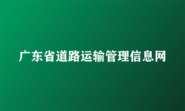 广东省道路运输管理信息网