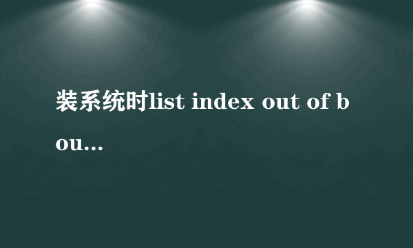 装系统时list index out of bounds(-1)是什么意思？