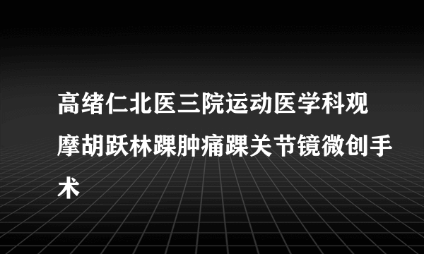 高绪仁北医三院运动医学科观摩胡跃林踝肿痛踝关节镜微创手术