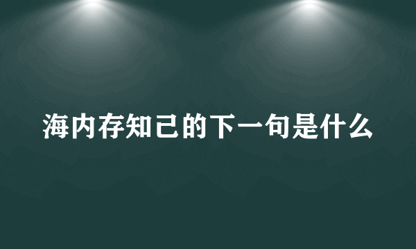 海内存知己的下一句是什么