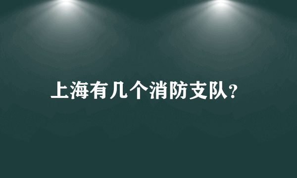 上海有几个消防支队？