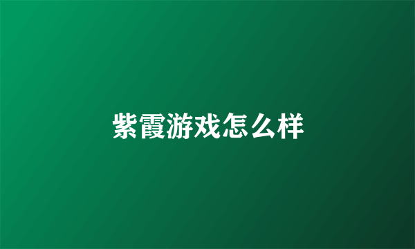 紫霞游戏怎么样