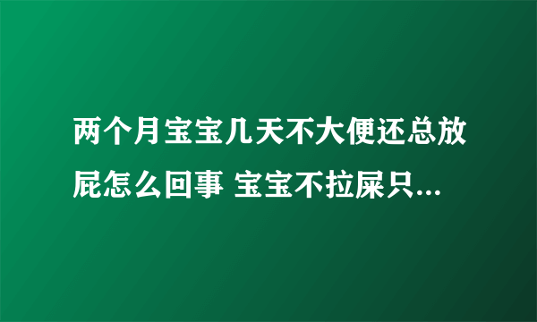 两个月宝宝几天不大便还总放屁怎么回事 宝宝不拉屎只放屁怎么办