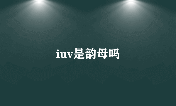 iuv是韵母吗