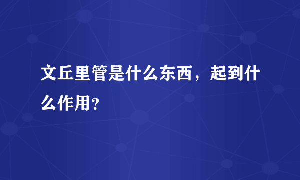 文丘里管是什么东西，起到什么作用？