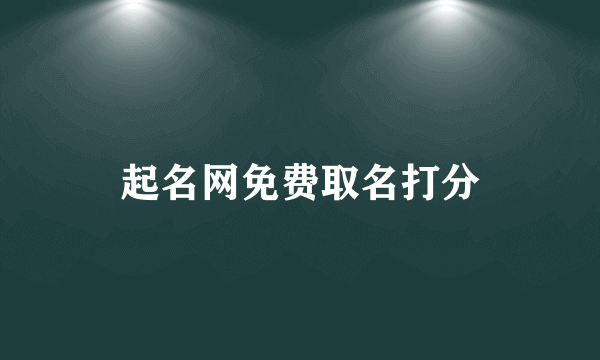 起名网免费取名打分