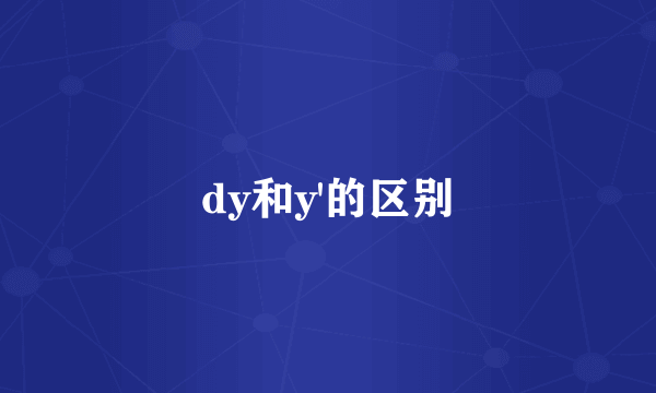 dy和y'的区别