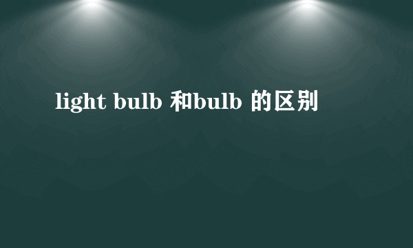 light bulb 和bulb 的区别