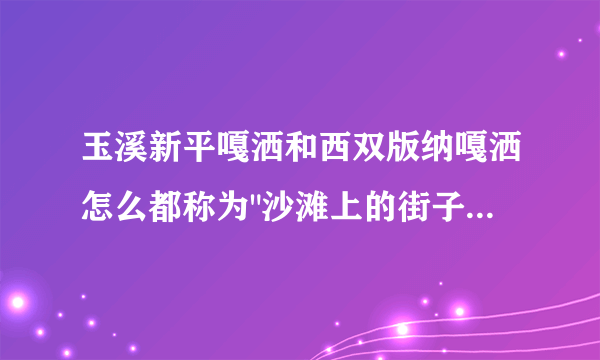 玉溪新平嘎洒和西双版纳嘎洒怎么都称为