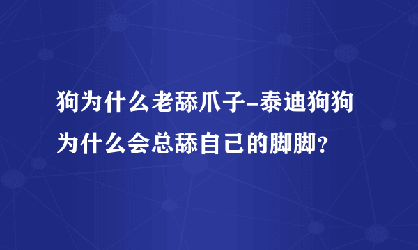 狗为什么老舔爪子-泰迪狗狗为什么会总舔自己的脚脚？